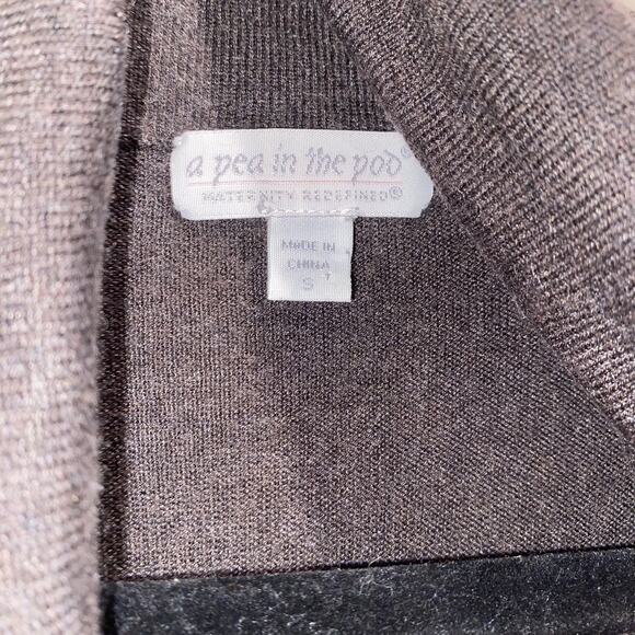 A PEA IN THE POD Maternity Sz S Cowl Neck Brown Sweater Shirt Soft Spandex Fall - Picture 3 of 6